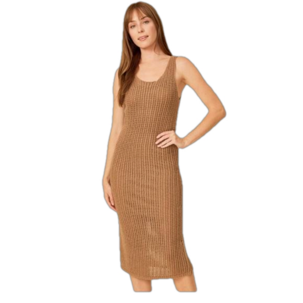 OGD, One Grey Day Polly Dress in Falafel, NWT Sz L